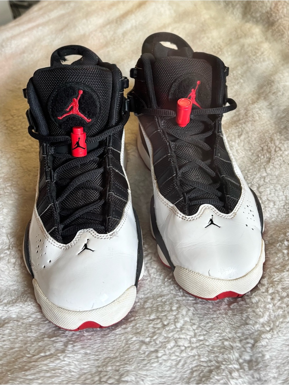 Jordan 6 Rings Kids' Black & White Basketball Shoes
